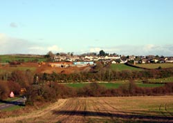 A390 looking East from Treburgie - Dobwalls in the distance with the site huts