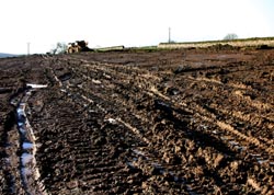 Excavation works for the roundabout