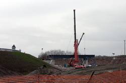 Installing the beams at the eastern junction