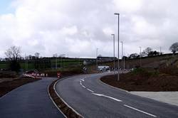 Old A38 looking west to the roundabout