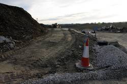 Embankments are created for the new A390
