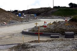 A38 - approaching the new roundabout from the west