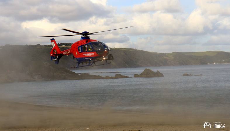 5 August 2017 - Shout #4 Devon Air Ambulance landing on East Looe beach © Ian Foster / fozimage