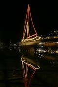 Christmas lights on the East Looe River