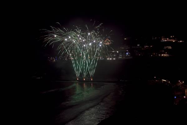 Looe New Years Eve - 2012 - Fireworks over the Banjo Pier - © Ian Foster / fozimage
