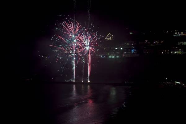 Looe New Years Eve - 2012 - Fireworks over the Banjo Pier - © Ian Foster / fozimage