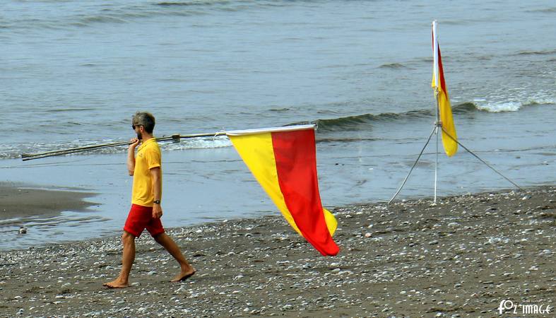 8 July 2017 - RNLI Lifeguards on Seaton beach © Ian Foster / fozimage