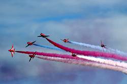 Allied Air Salute -  Red Arrows - Plymouth Hoe