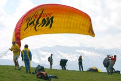 Getting the paraglider ready